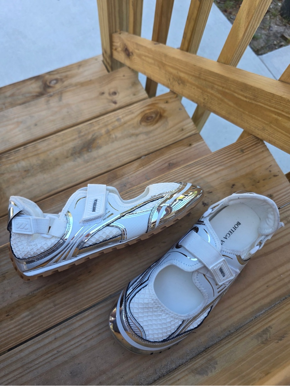 White & Gold Women’s Mary Jane Sneaker